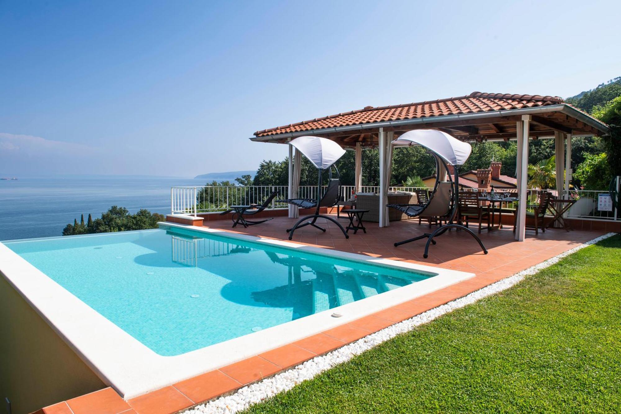 Villa Lovran - 150M To The Beach - Infinity Pool - Incredible Sea View - Fitnessraum المظهر الخارجي الصورة